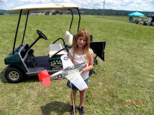 Erika with her P-51 Mustang, from a Herr kit.