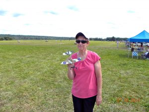 My wife, Dale, with her Spitfire…she built it herself!