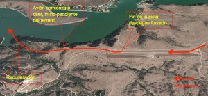 Trayectoria de la aproximación y aterrizaje abortado, Lago Rapel