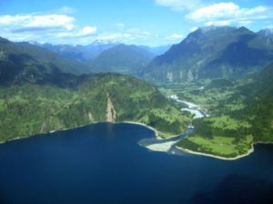 Lake Maihue, Chile from the air