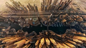 Dubai Marina is an artificial canal city that’s built along a 3 kilometer (2 mile) stretch of Persian Gulf shoreline.