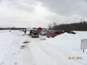 Besides the street, the parking lot was full.