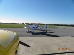 Fred Edmunds with passenger Rich Bohnsack fueled and ready for departure in Fred's RV-7.