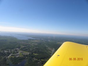 Airborne over northern Onondaga County. Heading east over Central Square towards Oneida Lake.