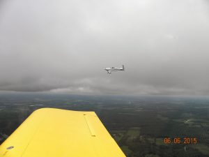 Fred in his RV-7 flying wingman. We flew under the clouds at 2,500 feet. Air speed pf 175 mph. 