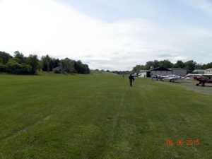 Looking south down the flight line and runway at Kline Kill. All approaches and departures during the fly-in came in from this direction. 