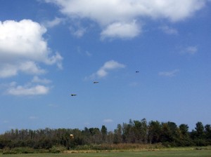 There were F-86 Sabre Jets flying in formation