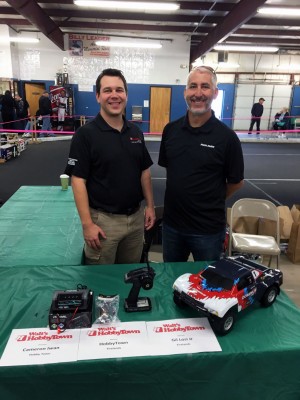 Cameron Iwan, HobbyTown Franchise Business Advisor, (L) was in attendance along with Gil Losi Jr. (R) who was displaying HobbyTown's 'Firelands' brand R/C cars and gear. Very nice guys to talk with!