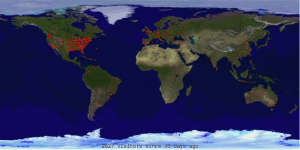 Location of FlyBoyz visitors from around the world during a 30-day period