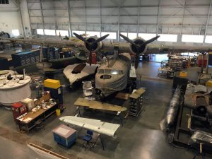 This PBY Catalina is undergoing preservation and is the sole survivor of one of the airfields attacked by the Japanese at Pearl Harbor. Every plane in this restoration hanger has a story!