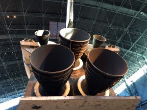 My son and I were blown away by how big the Space Shuttle is...we had no idea! At 6' 5", my son could easily stand upright in each of these main rocket nozzles.