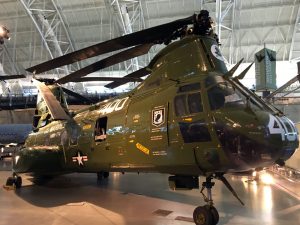 A Marine Corps CH-46 is currently on loan from the Marine Corps Museum. I spent a lot of time working on these birds, a personal favorite of mine, during my time in the Marines.