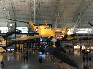 A personal favorite, a P-40 Warhawk, is on prominent display near the entrance to the main hanger.