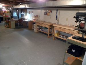 Looking from the wood storage area towards the center of the basement.