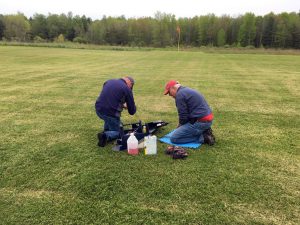 Ground crew action prepping for Chuck's flight