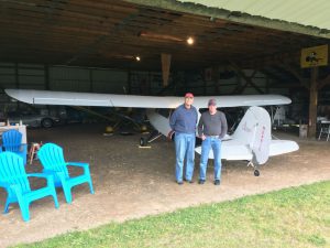 Steve Dwyer and Chuck Burtch with Chuck's Aeronca