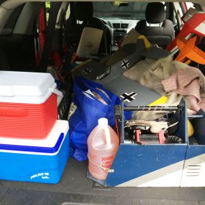 11 planes (control line & free flight), 3 flight boxes, and lot's of grub loaded into the Traverse for the trip to Rochester.