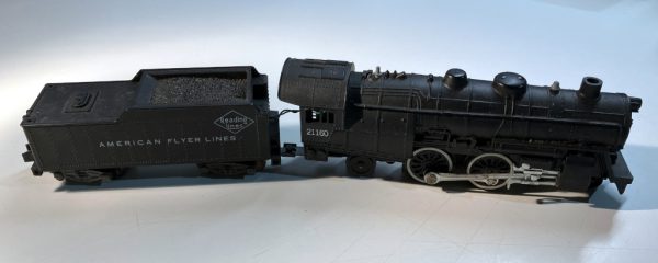 S Gauge American Flyer 4-4-2 Steam Engine & Tender #21160, Reading Lines