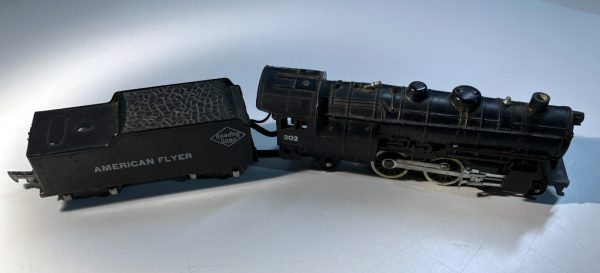 S Gauge American Flyer 4-4-2 Steam Engine & Tender #302, Reading Lines