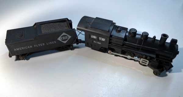S Gauge American Flyer 4-4-0 Steam Engine & Tender #21165, Erie