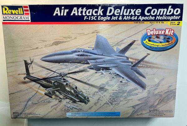 Revell Air Attack Deluxe Combo F-15C Eagle Jet & AH-64 Apache Helicopter Kit #85-6672